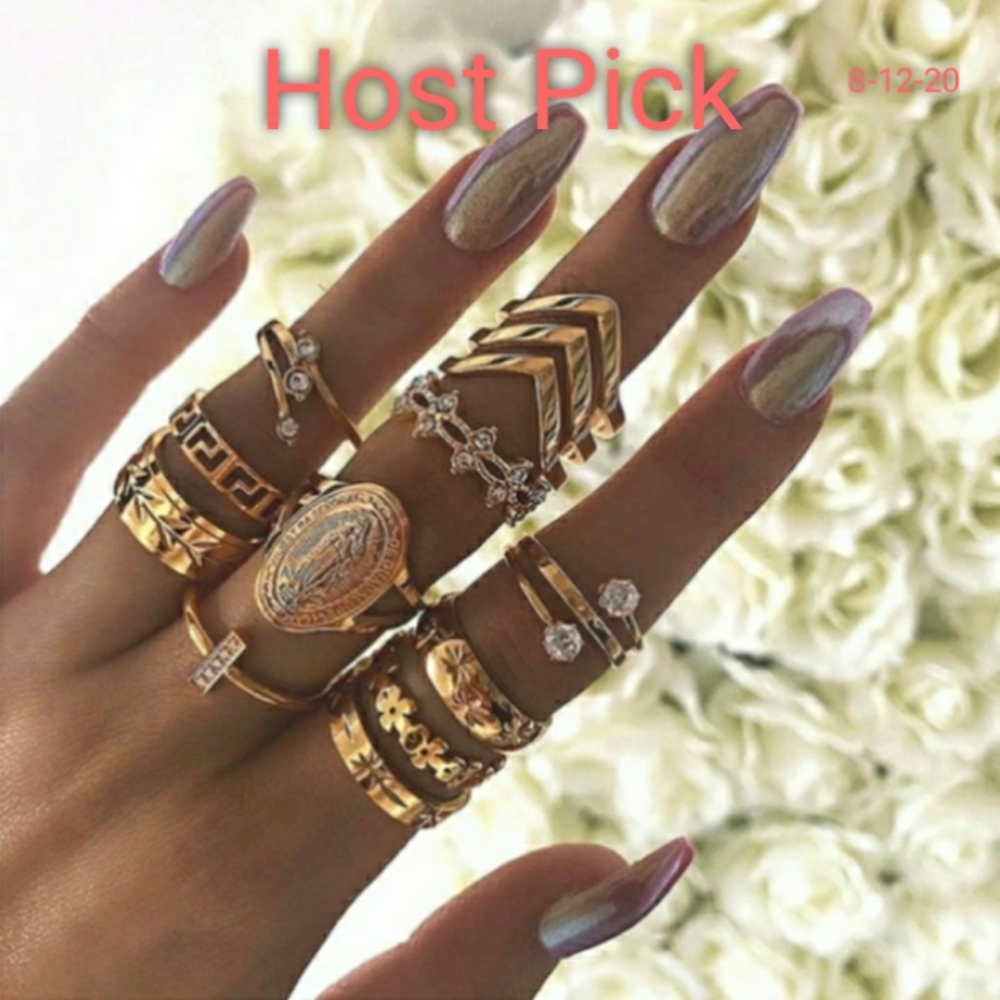 ๐15pc Virgin Mary Fatima Hwart Gold Ring Se - Picture 1 of 8